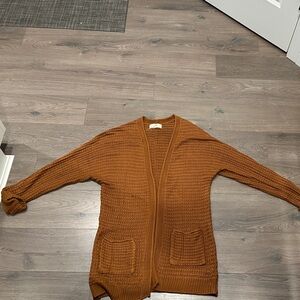 Women's Warm Brown Cardigan Sweater